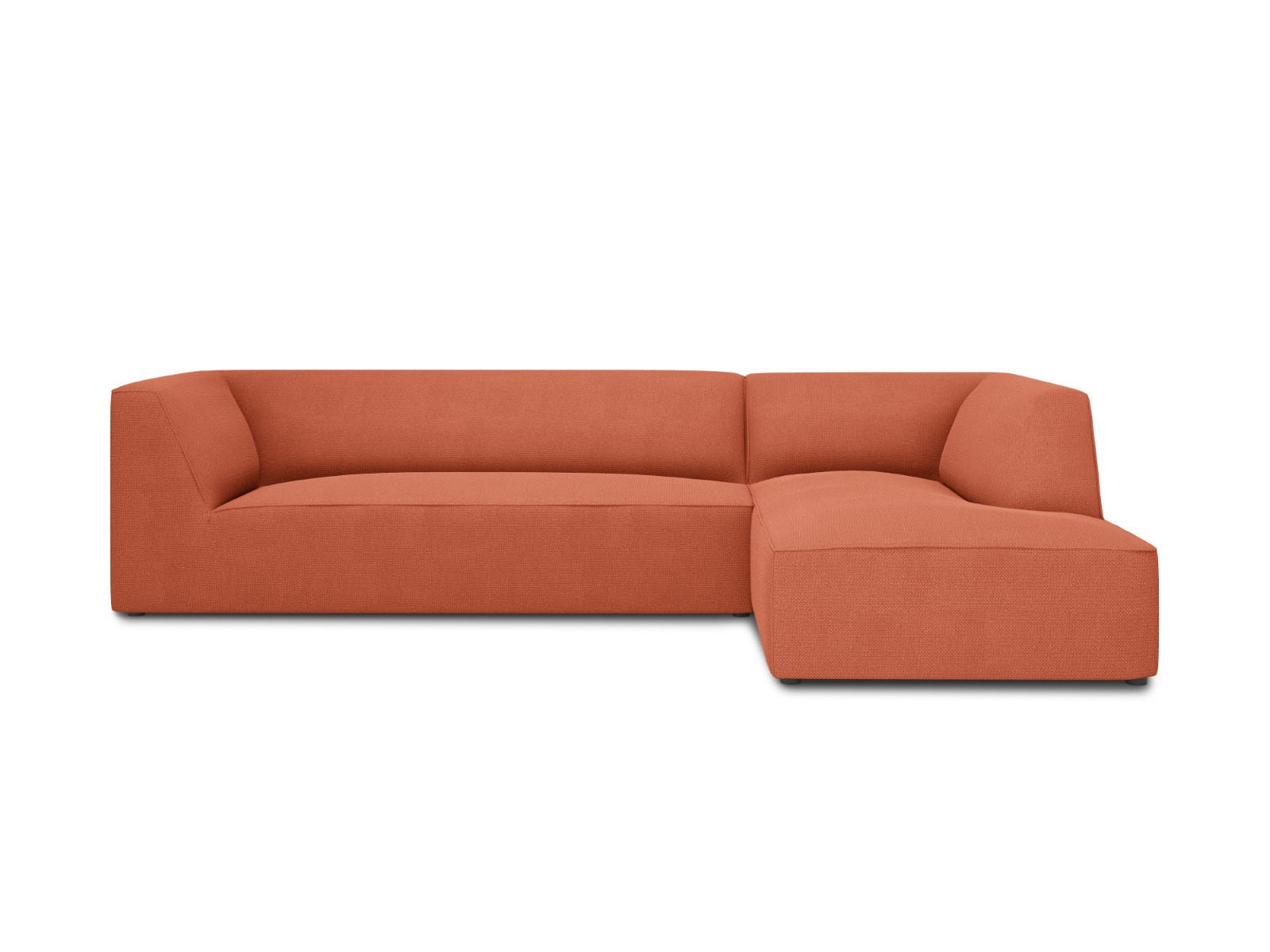 ECKSOFA rechts Ruby aus strukturiertem Stoff koralle 4 Sitzplätze - Koralle, Textil (180/273cm) - Micadoni