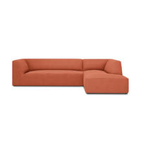 ECKSOFA rechts Ruby aus strukturiertem Stoff koralle 4 Sitzplätze - Koralle, Textil (180/273cm) - Micadoni