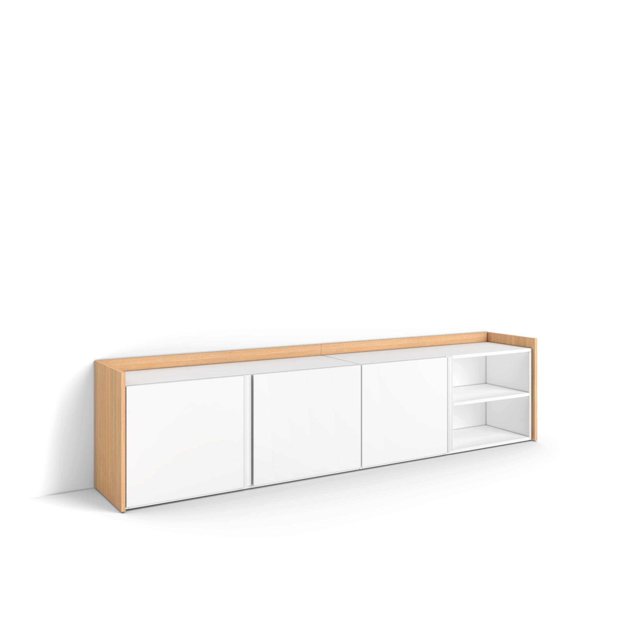 Skraut Home Lowboard, Weiß 207x50x35 cm