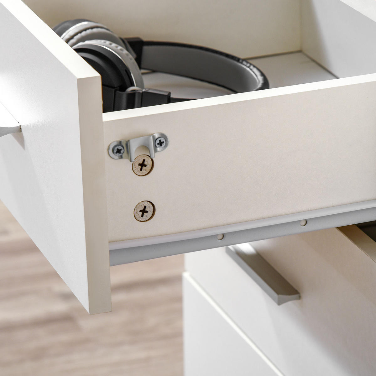 ROLLCONTAINER DE-14401 3 Schubladen abschließbar Weiß - Weiß, Holzwerkstoff (40/62/40cm) - ComfortXL