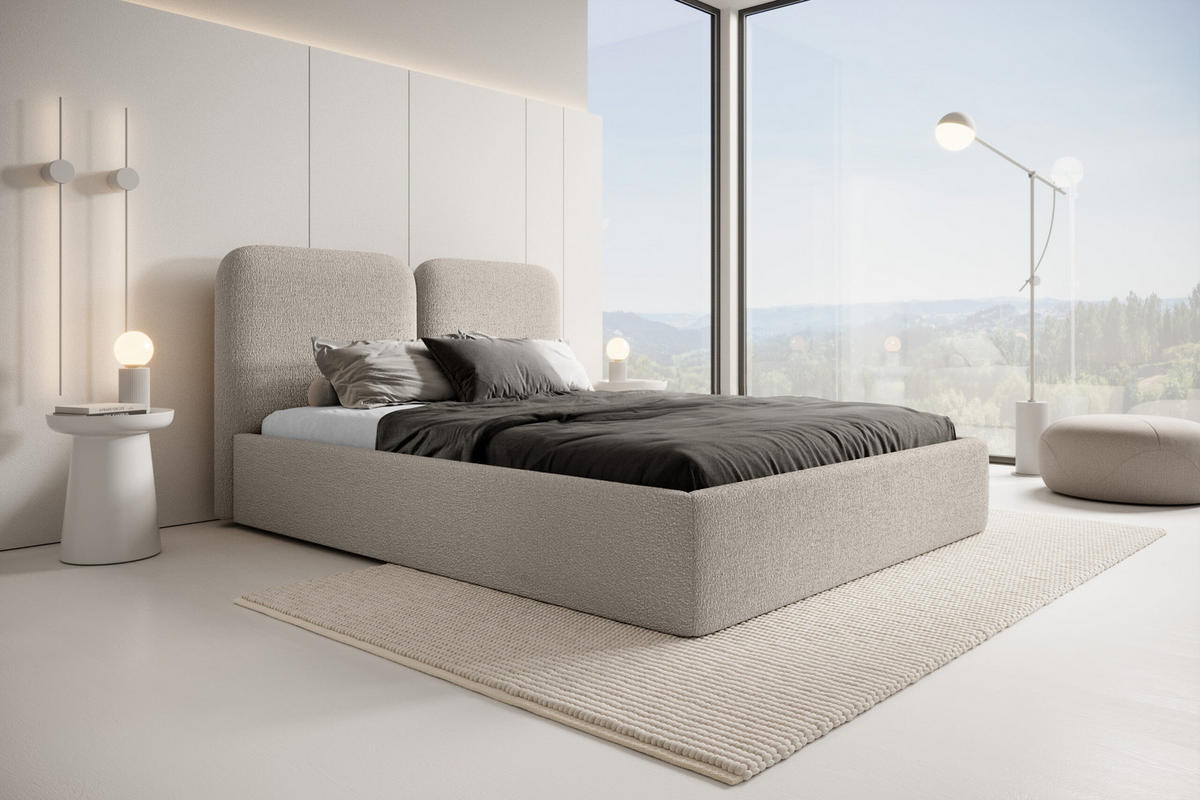 POLSTERBETT Molgan Beige 140x200 cm - Beige, Textil (140/200cm) - Meblito