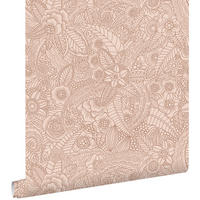 TAPETE Blumenzeichnungen 53 cm x 10.05 m - Pink, Papier (53/1000cm) - ESTAhome