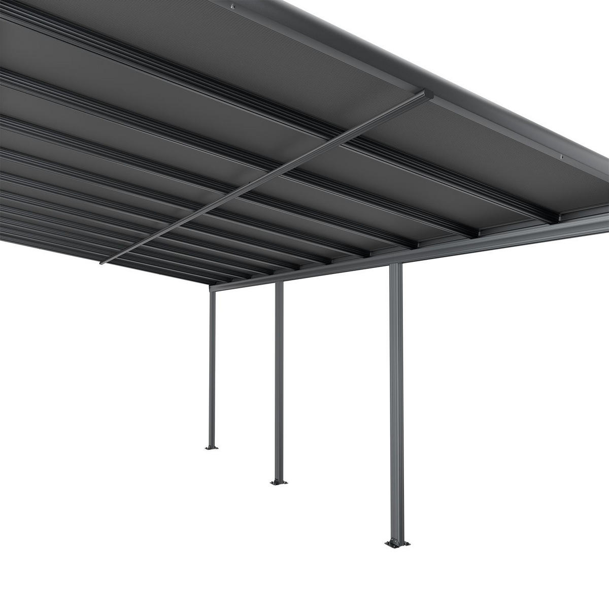 TERRASSENDACH Borneo Aluminium 6x3m dunkelgrau - Dunkelgrau, Metall (618/178/303cm) - Juskys