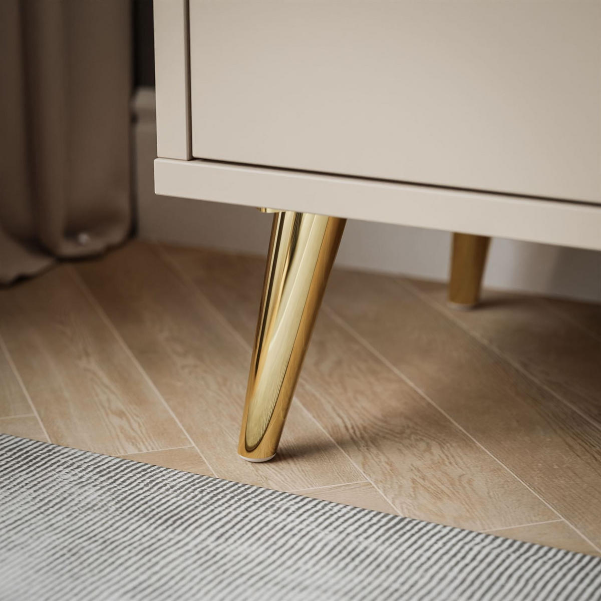 NACHTTISCH ALDO mit LED-Beleuchtung Kaschmir - Kaschmir, Holzwerkstoff (38/46/33cm) - Lookway