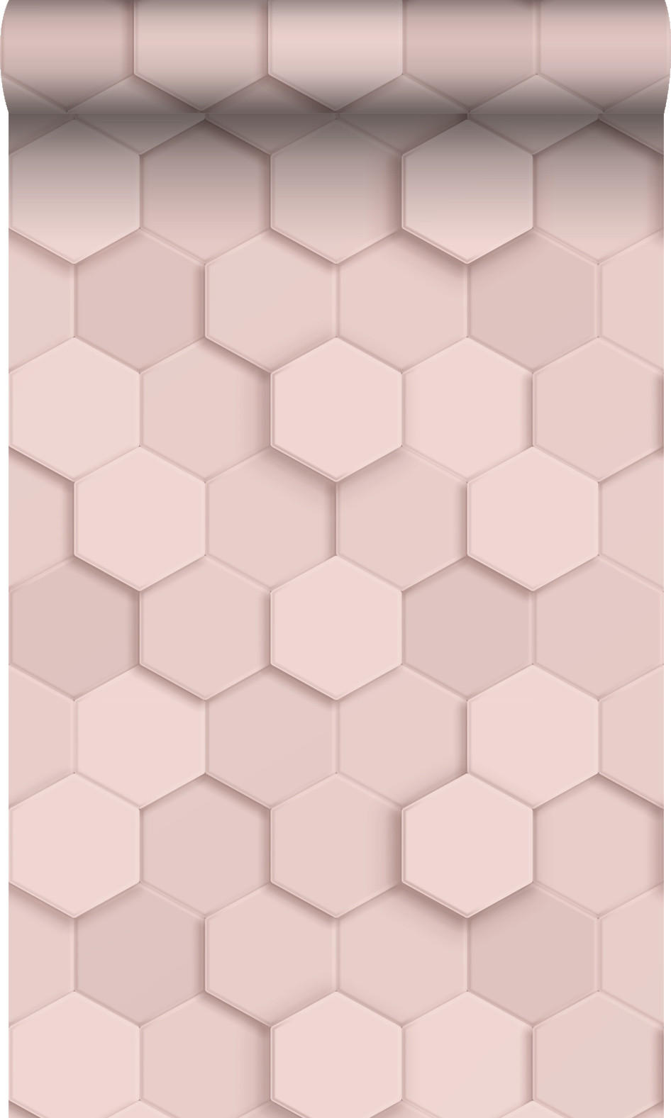 TAPETE 3D Wabenmuster 53 cm x 10.05 m - Pink, Papier (53/1000cm) - Origin Wallcoverings