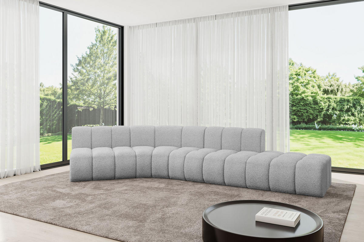 ECKSOFA modulares Sofa Brilo-L1 - 380x174x70 cm Hellgrau - Hellgrau, Holzwerkstoff/Textil (380/174cm) - ALTDECOR