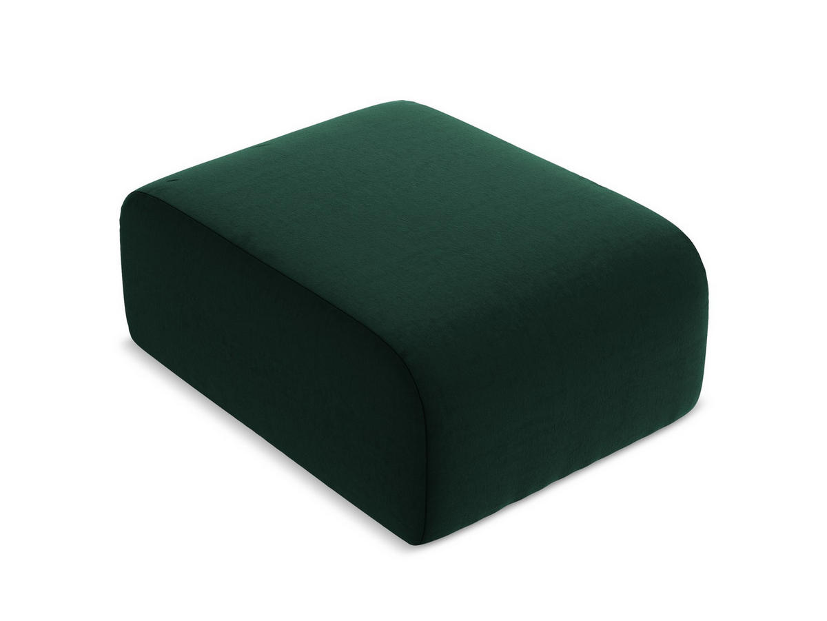 POUF Samt Stoff Grün - Dunkelgrün/Schwarz, Holzwerkstoff/Kunststoff (72/42/94cm) - Makamii