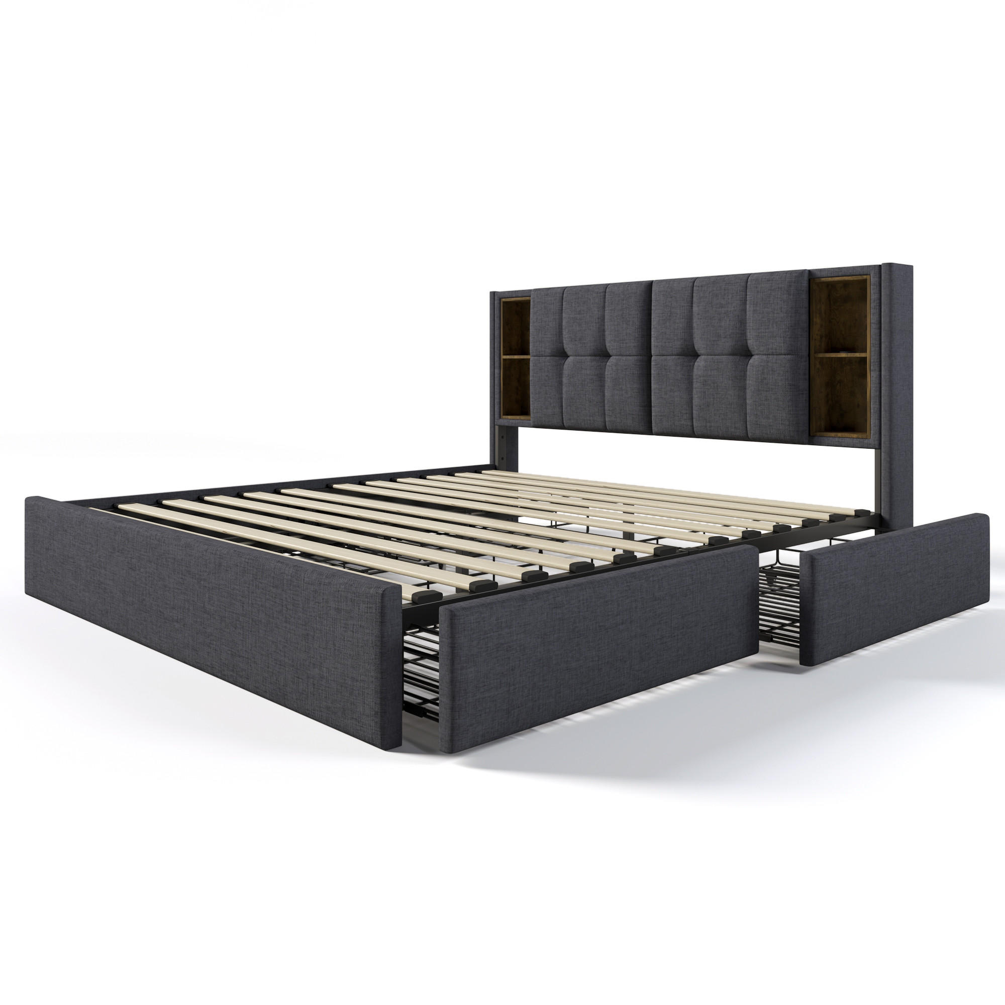 Chicfurn Polsterbett Grau 160x200 cm