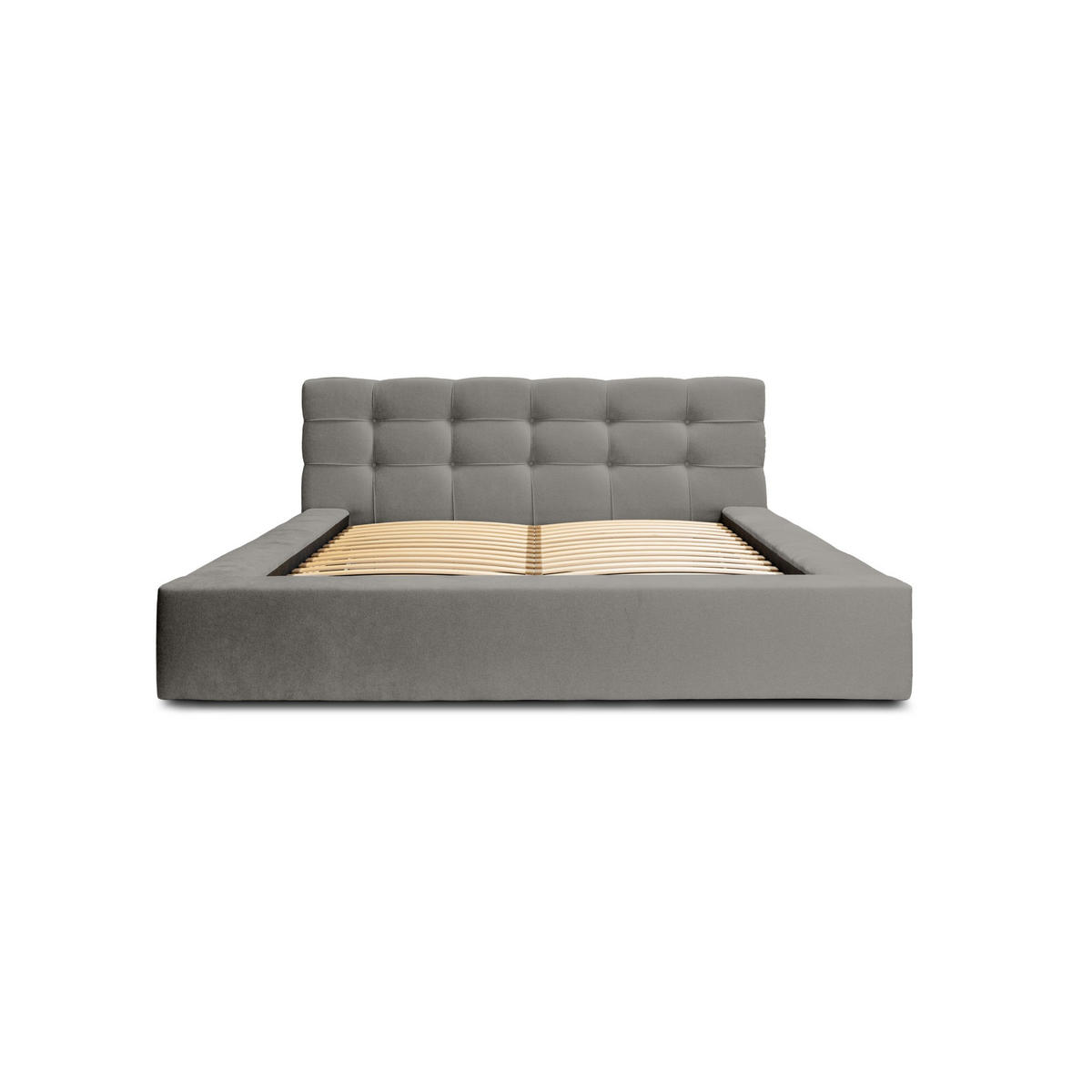 POLSTERBETT aus Velvet Gretta 180x200 cm, Hellgrau - Hellgrau, Textil (180/200cm) - Fedve