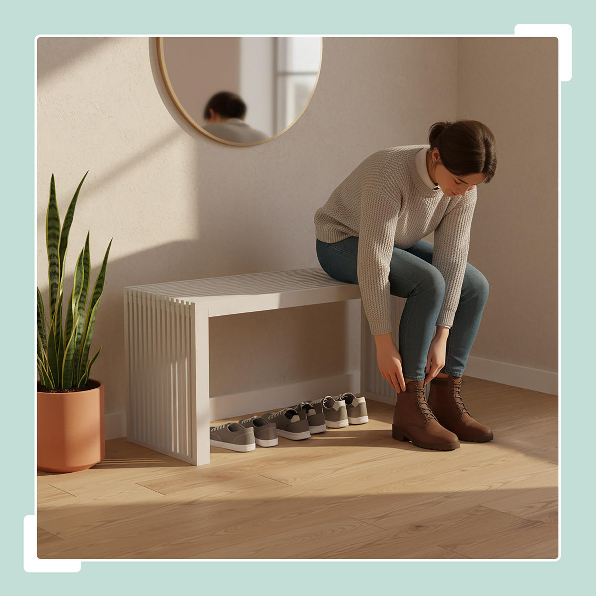 SITZBANK - Weiß, Holz/Textil (90/43/33cm) - Relaxdays