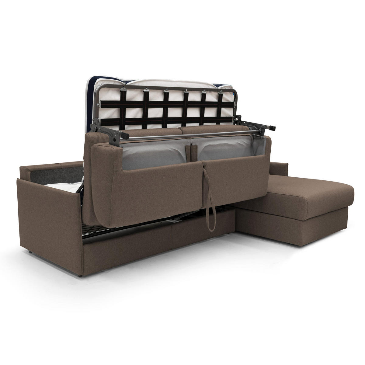 ECKSOFA LINKS Evans - Braun, Textil (272/96cm) - Divani.store