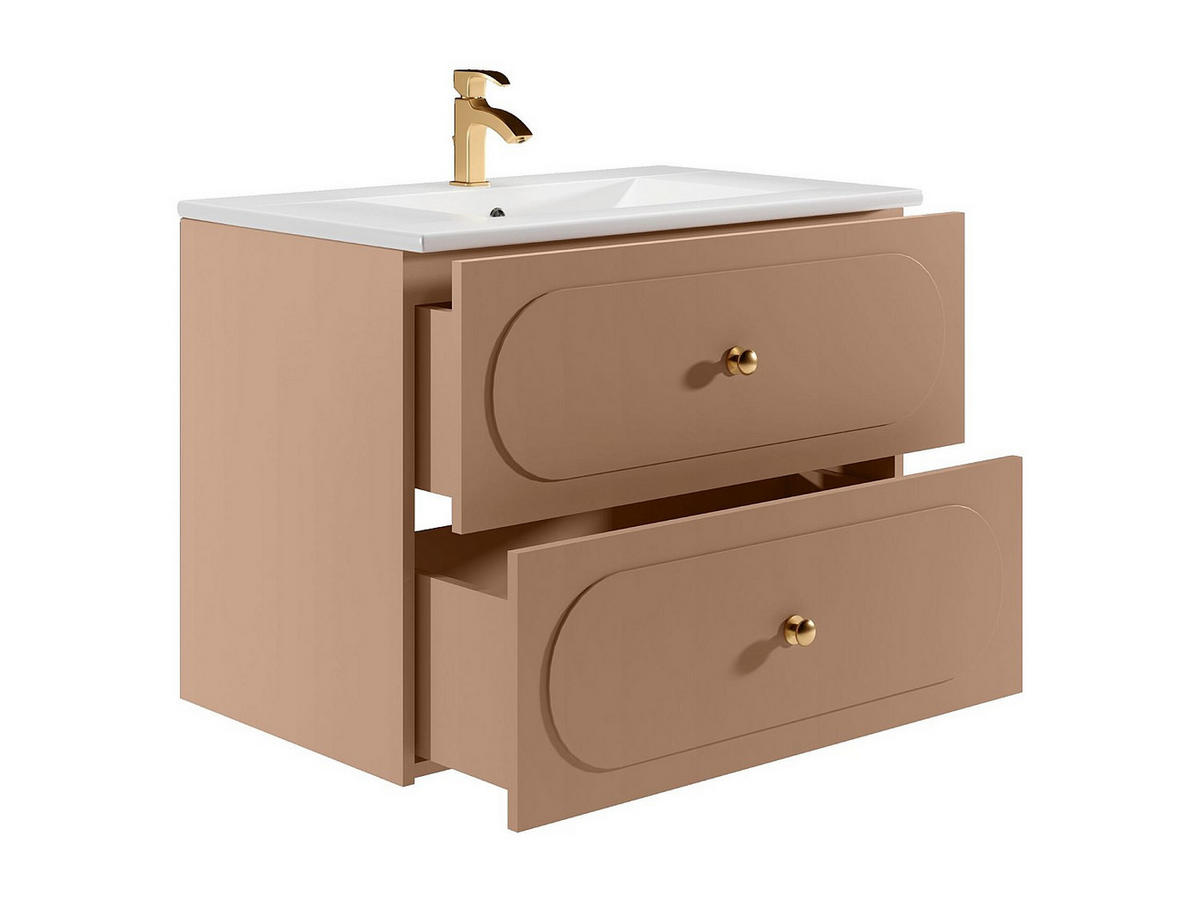 EINZELWASCHTISCH - 80 cm x 46 cm - Holz, Platte - Puderrosa - SATOBAL - Hellrosa, Holz (80/60/46cm) - Vente-Unique