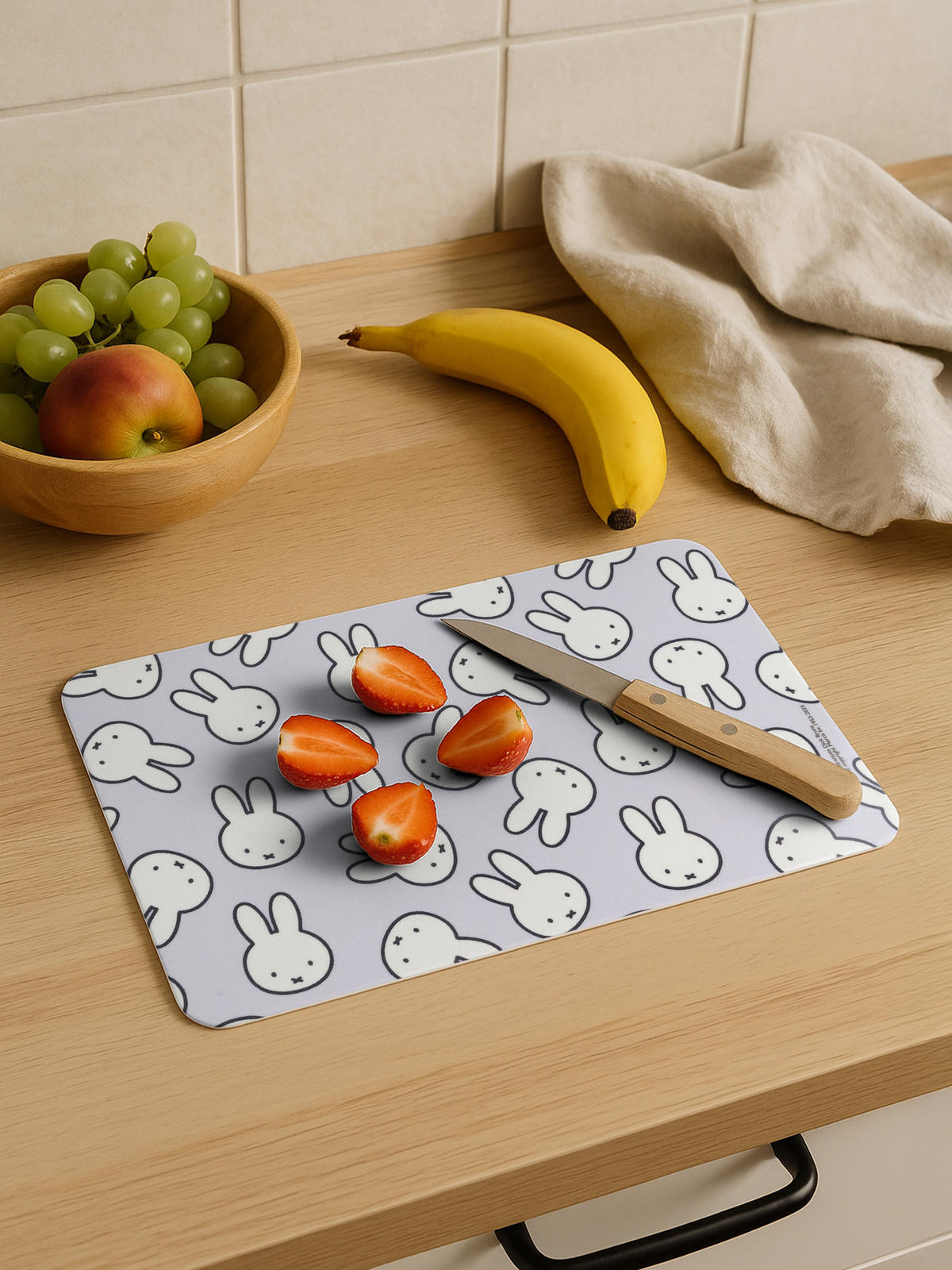 BRETTCHEN Miffy Hase Allover Blau 14,5 x 23,5 cm - Blau, Kunststoff (14.5/23.5cm) - United Labels