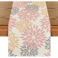 TISCHLÄUFER Blumenmuster Rosa 40 x 240 cm - Multicolor, Textil (240/40/1.5cm)