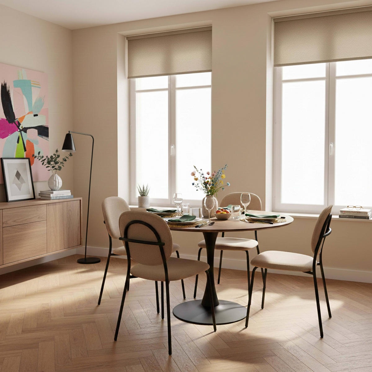 ESSTISCH, dunkles Holz - Braun, Holz (100/100/74cm) - Oviala