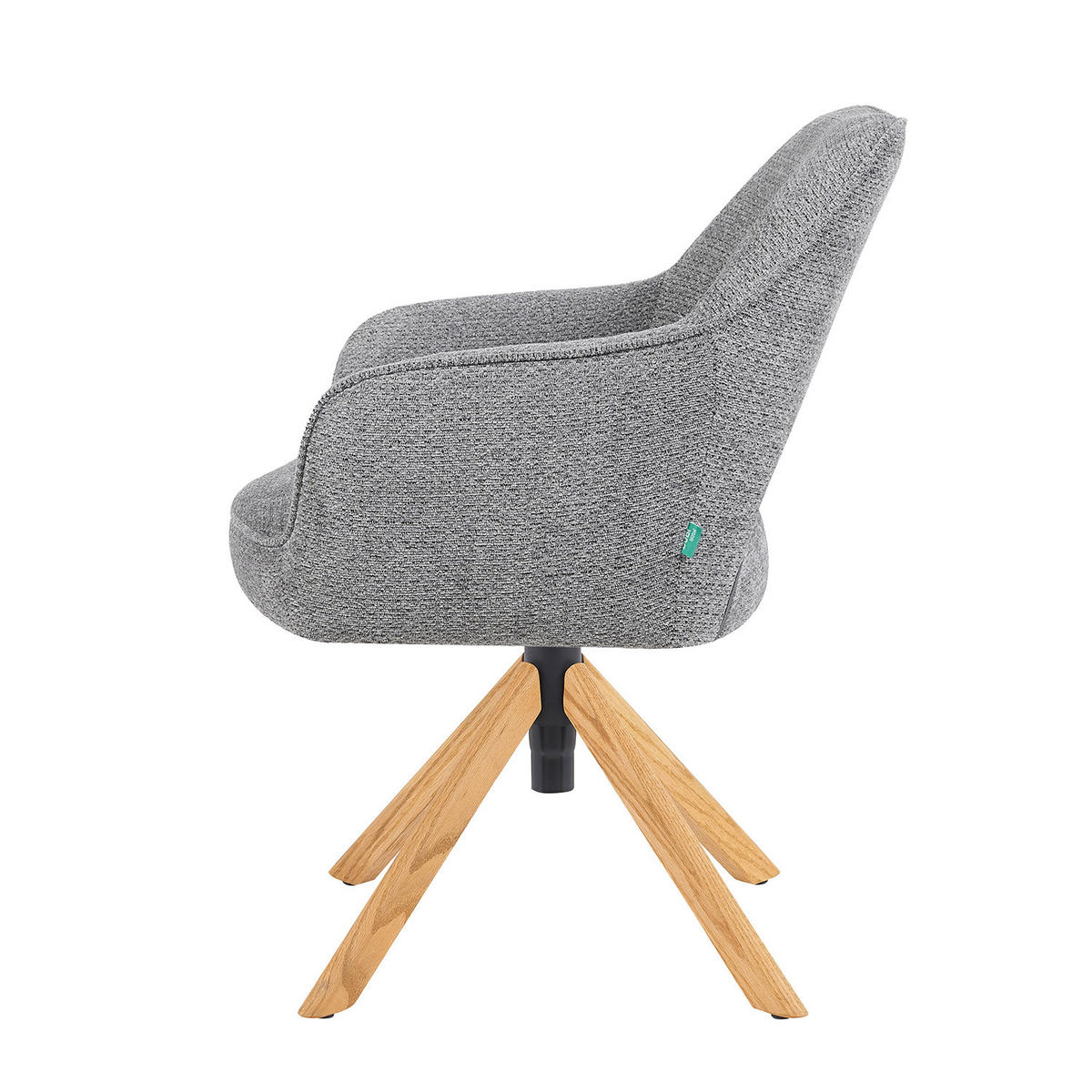 BÜROSTUHL Mika-Amia 2er-Set - Honigeiche/Dunkelgrau, Eichenholz/Holz (60/88/65cm) - DUBI Möbel