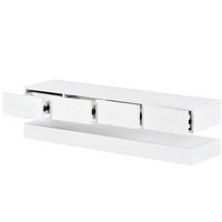 WAND-TV-LOWBOARD in Weiß mit 4 Schubladen und App-LED 130/33/15 cm - Weiß, Holzwerkstoff (130/15/33cm) - Redom