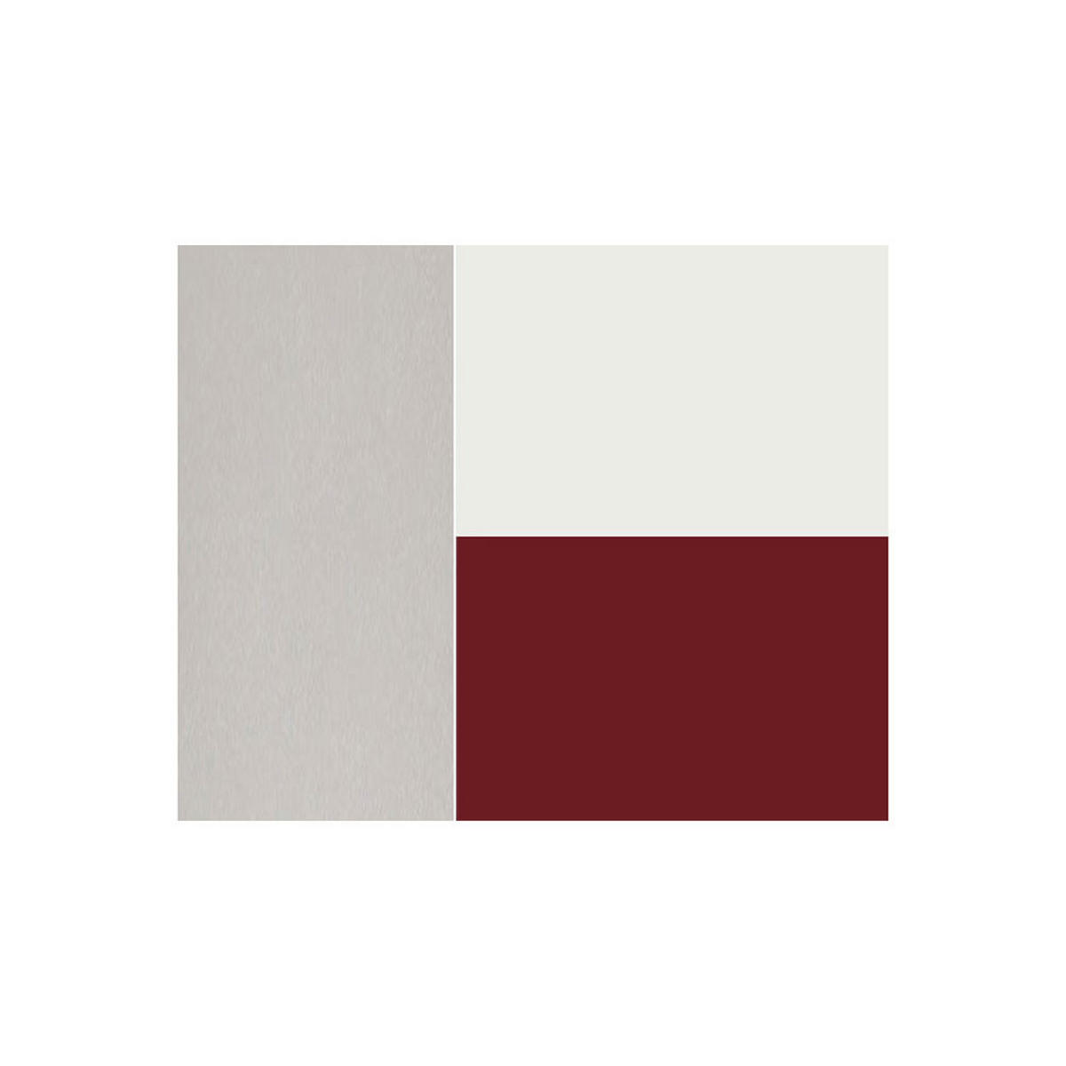 WINKELKÜCHE Rimini grau / signalweiß - purpurrot matt 10-teilig - Rot/Weiß, Holzwerkstoff (325/207/223cm) - Feldmann-Wohnen