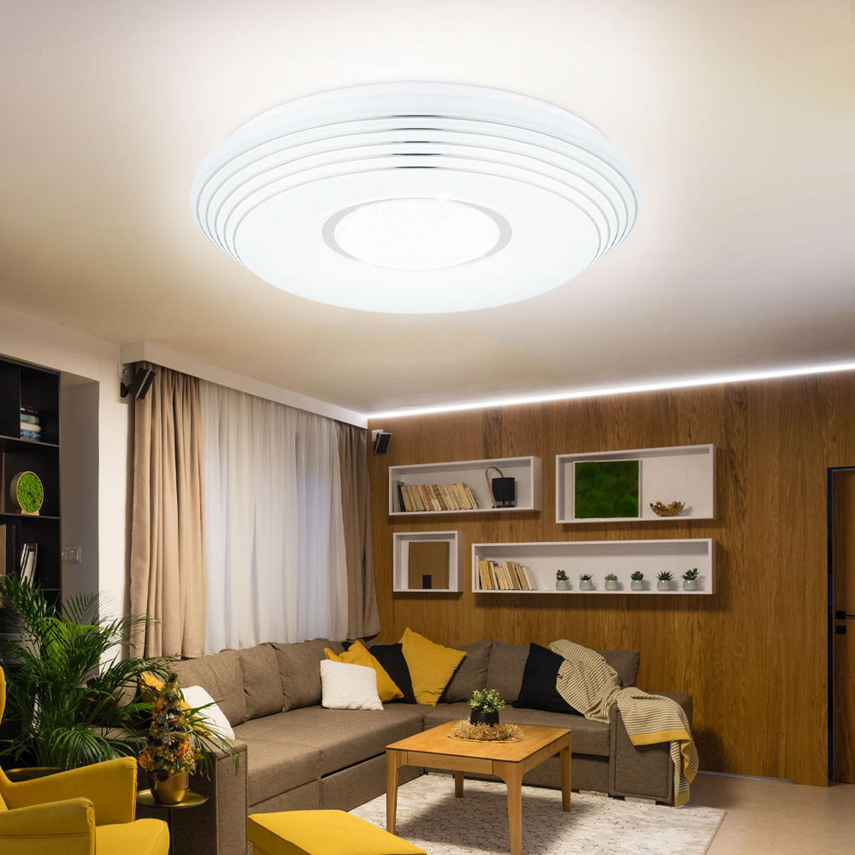 LED DECKENLEUCHTE PILLO Weiß Metall Acryl - Weiß, Metall (50/50/8.5cm)