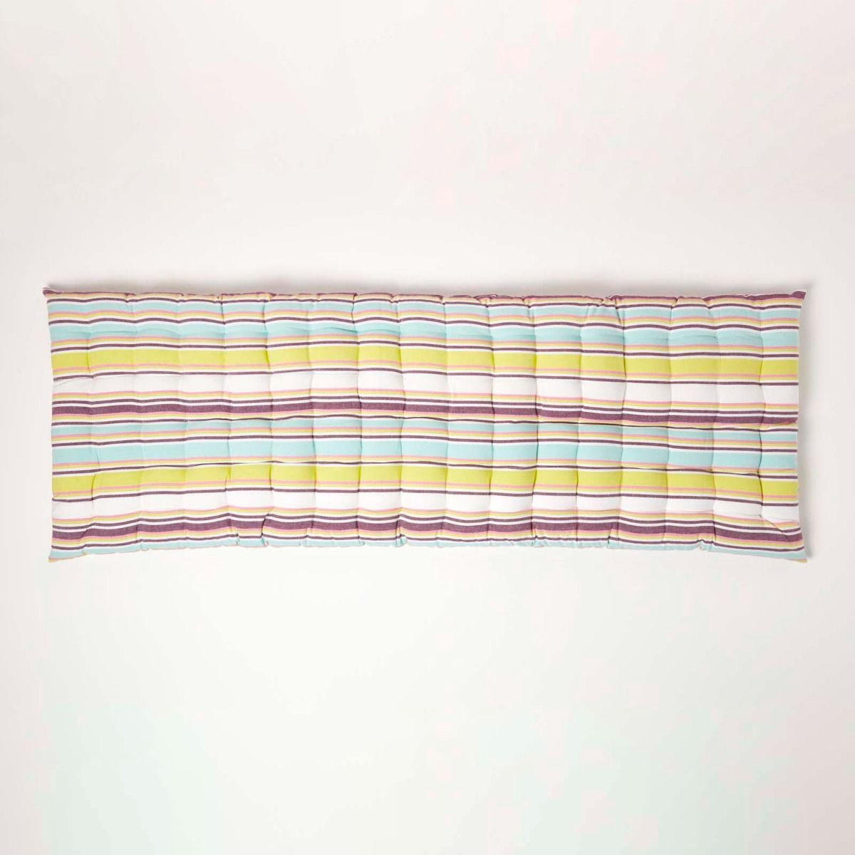 BANKAUFLAGE Osaka, 3-Sitzer bunt gestreift - Grün, Textil (143/48/5cm) - Homescapes