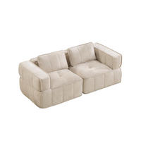 SOFA 198/93/67 cm in Beige aus Polyester mit modularer Sitzfläche - Beige, Kunststoff (93/67/198cm) - Flora Grace