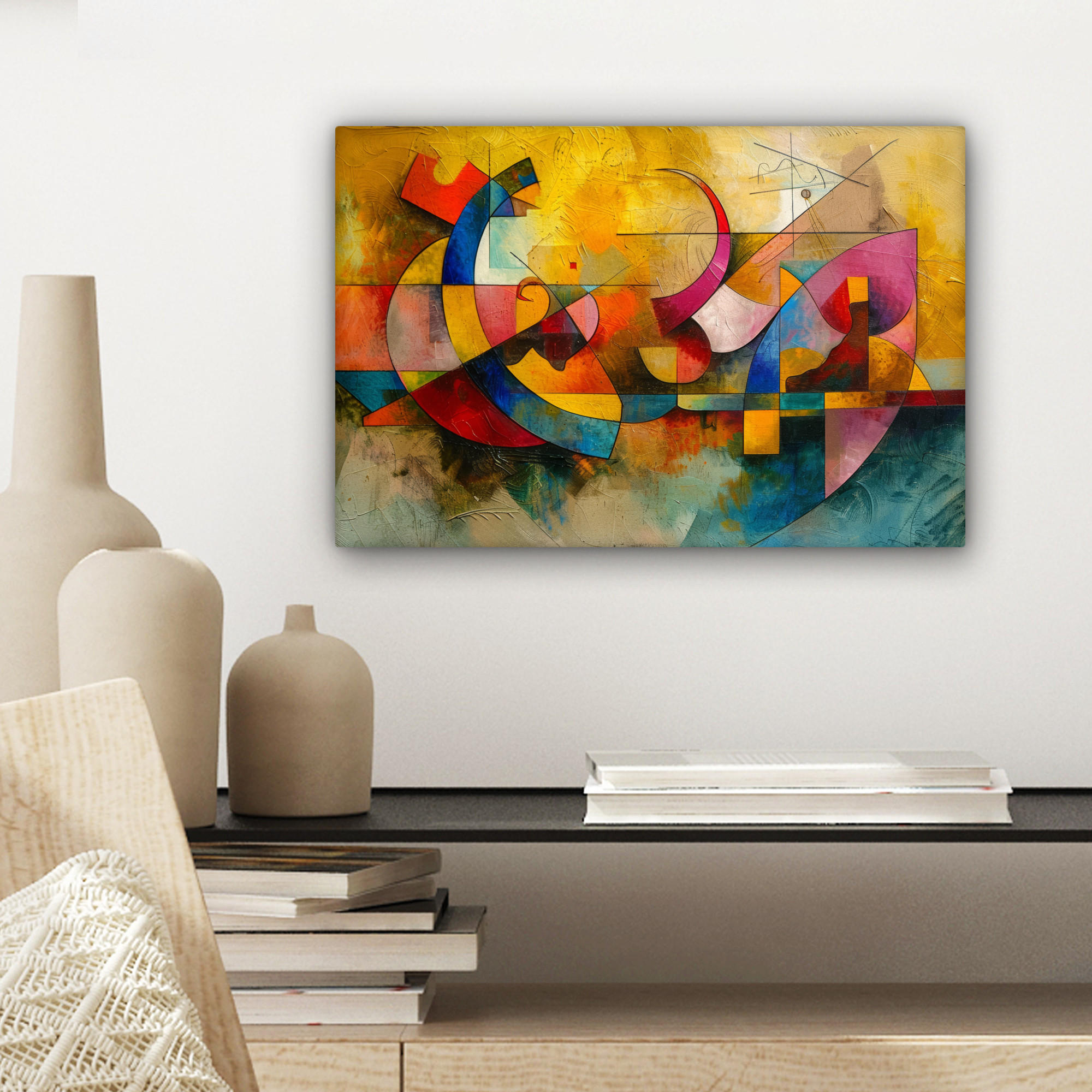 LEINWANDBILD Kunst - Abstrakt - Modern 30x20 cm - Gelb, Textil (30/20cm) - MuchoWow