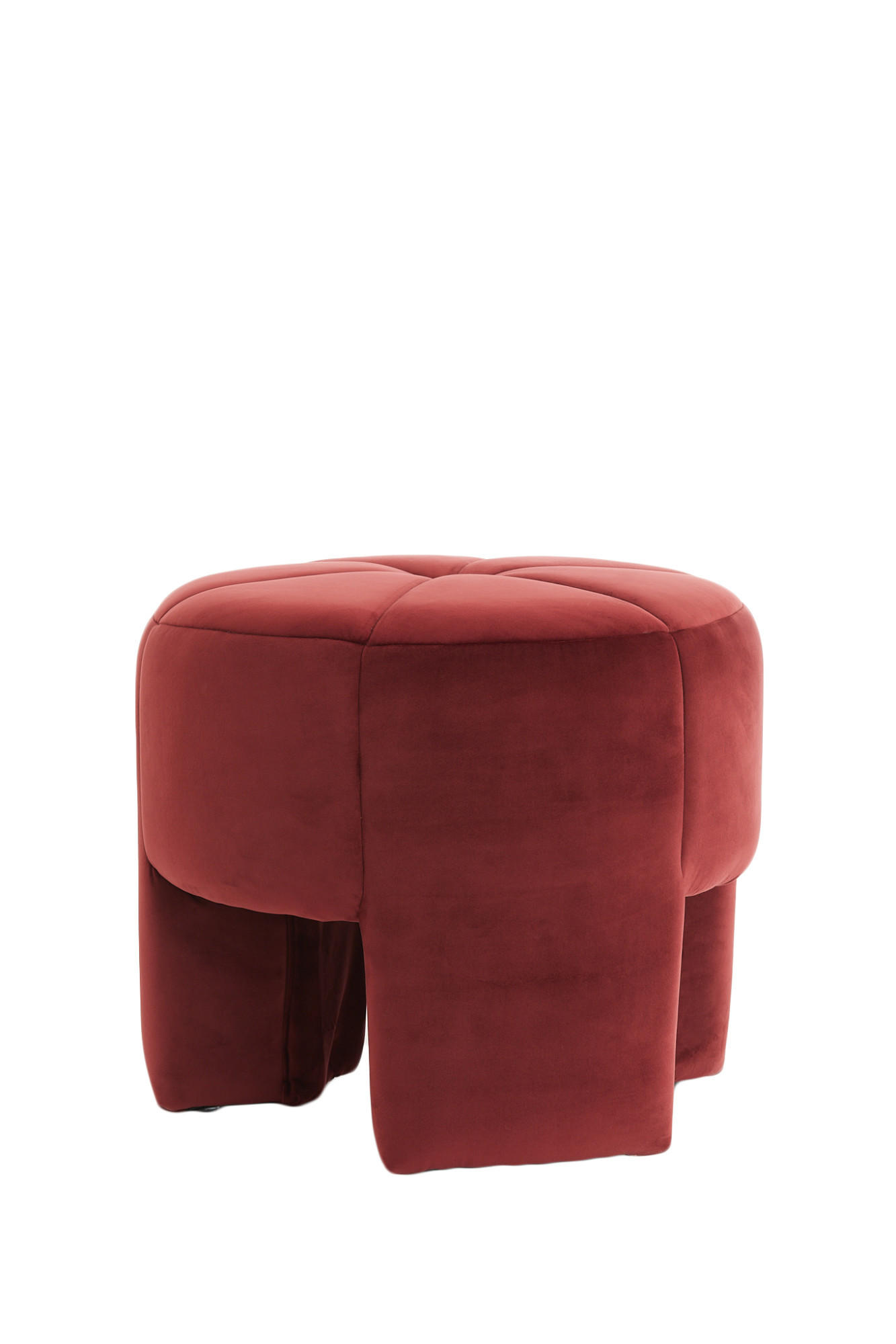 POUF Batumi Rot Ø51/45 cm - Rot, Holz (51/45/51cm) - Light & Living
