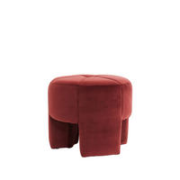 POUF Batumi Rot Ø51/45 cm - Rot, Holz (51/45/51cm) - Light & Living