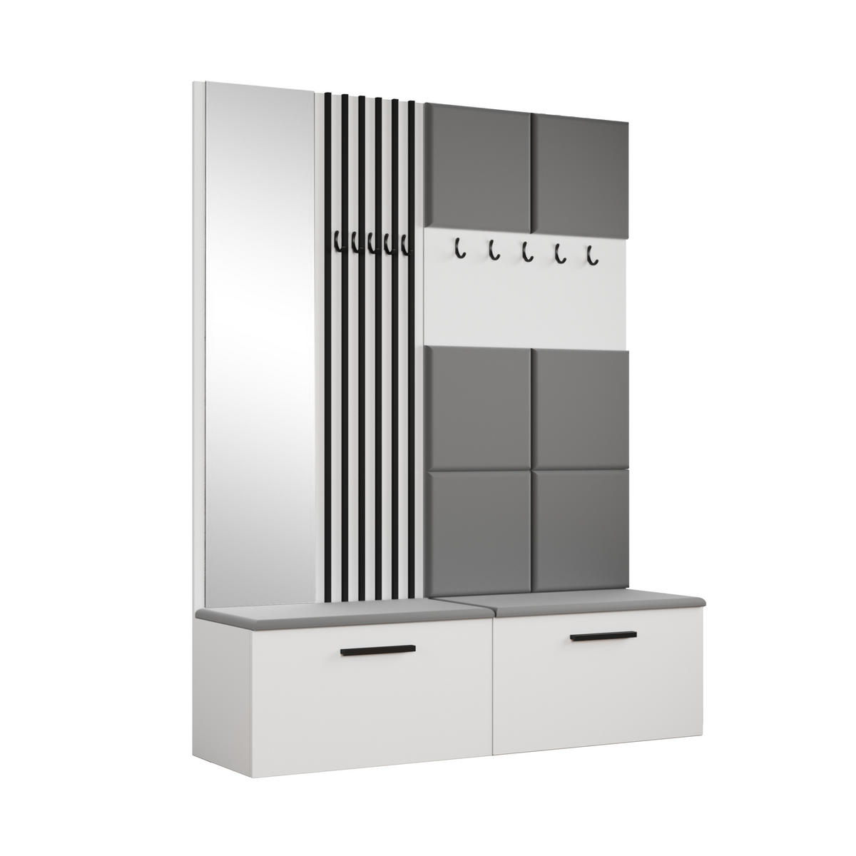GARDEROBENSCHRANK Rosanno I Weiß 80,6/204/40 cm – Modern, mit Kleiderhaken - Weiß, Holzwerkstoff/Kunststoff (80.6/204/40cm) - AX Living