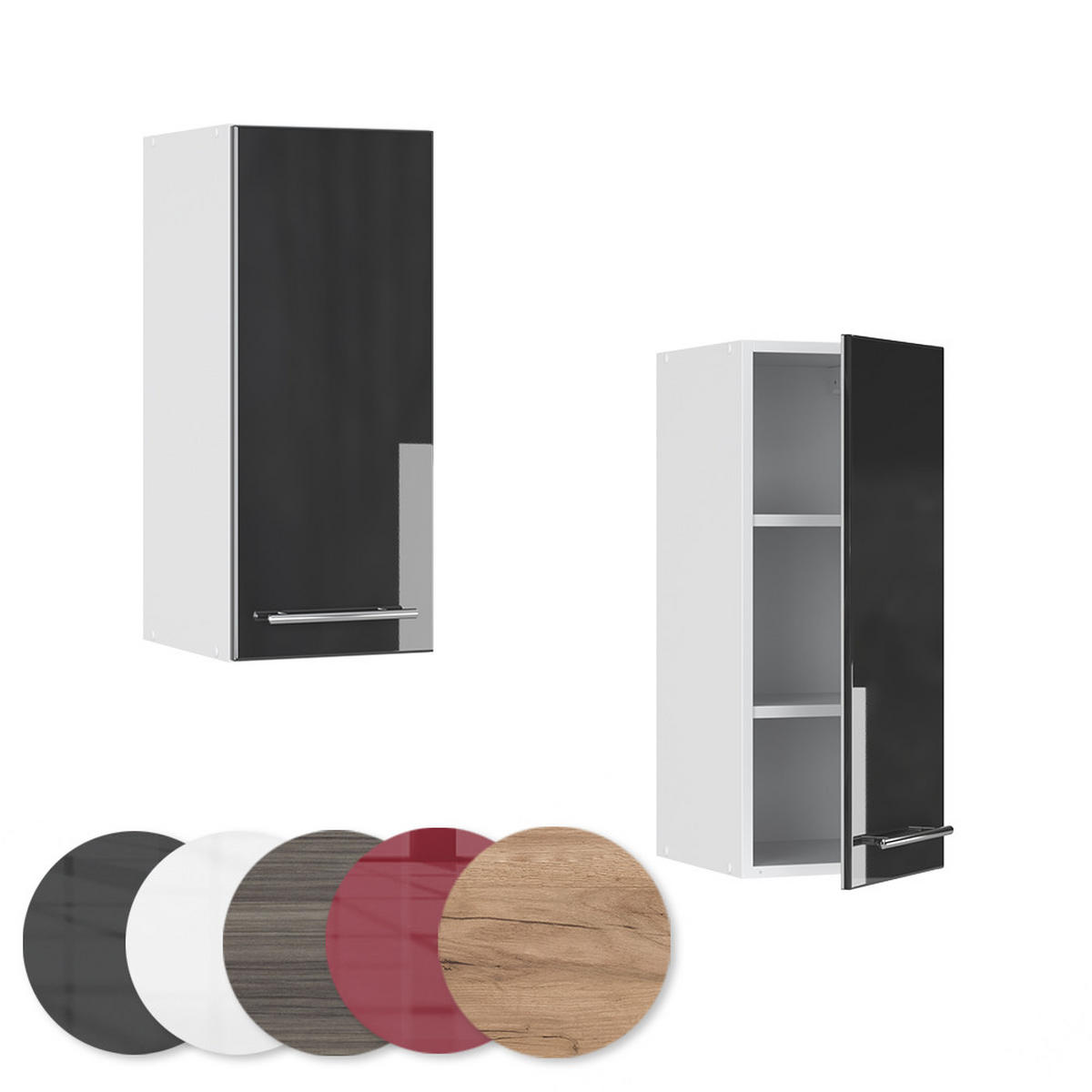 HÄNGESCHRANK Fame-Line Anthrazit Hochglanz 30 cm - Schwarz Hochglanz/Anthrazit, Holzwerkstoff (30/72/34.1cm) - Vicco