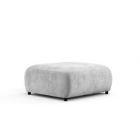 POUF S Zanzibar Hellgrau Samtstoff - Hellgrau/Schwarz, Holz/Holzwerkstoff (88/37/88cm) - Maison de Reve