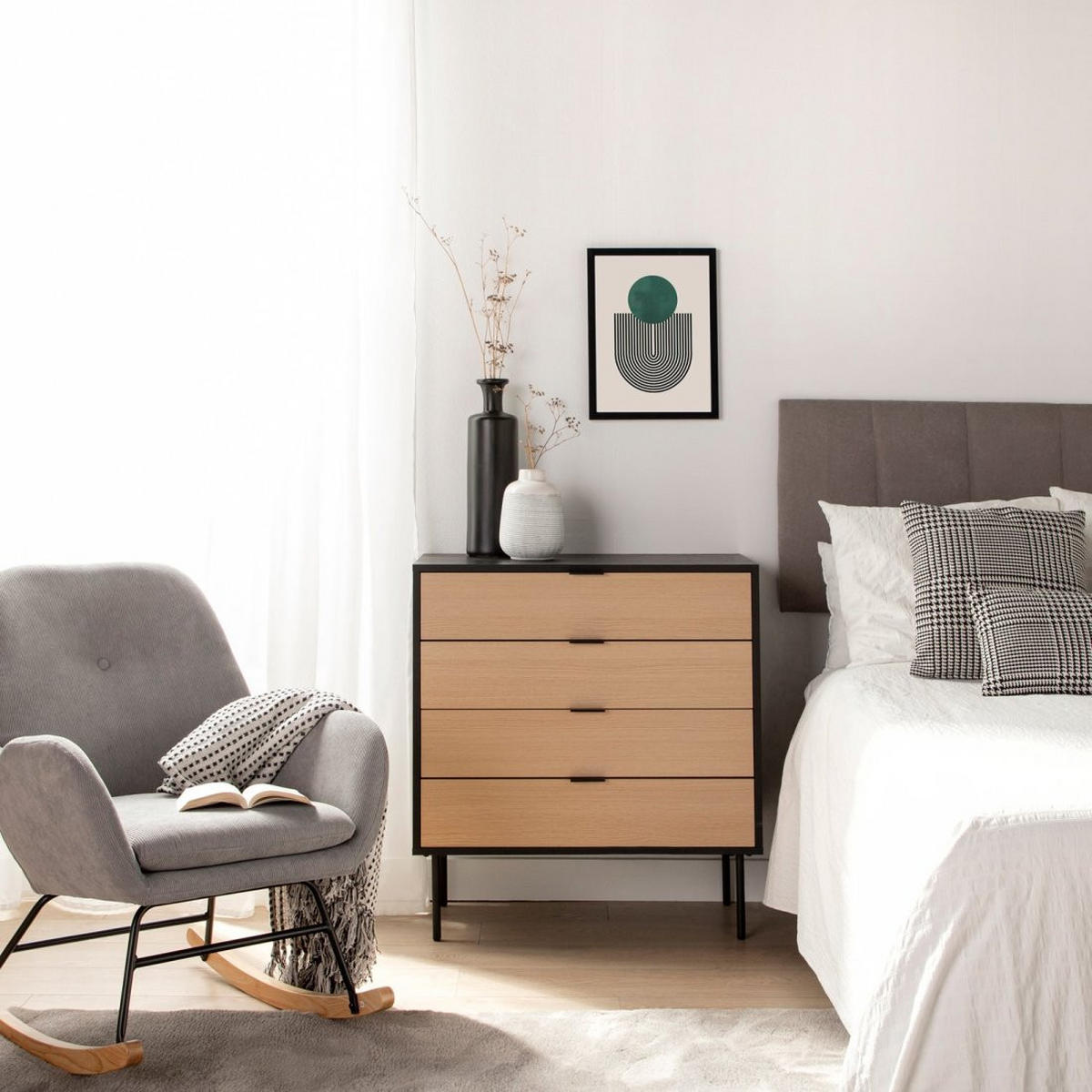 KOMMODE MIT SCHUBLADEN Copenhague Zweifarbig 80 cm x 85 cm - Multicolor, Holzwerkstoff (80/85/40cm)