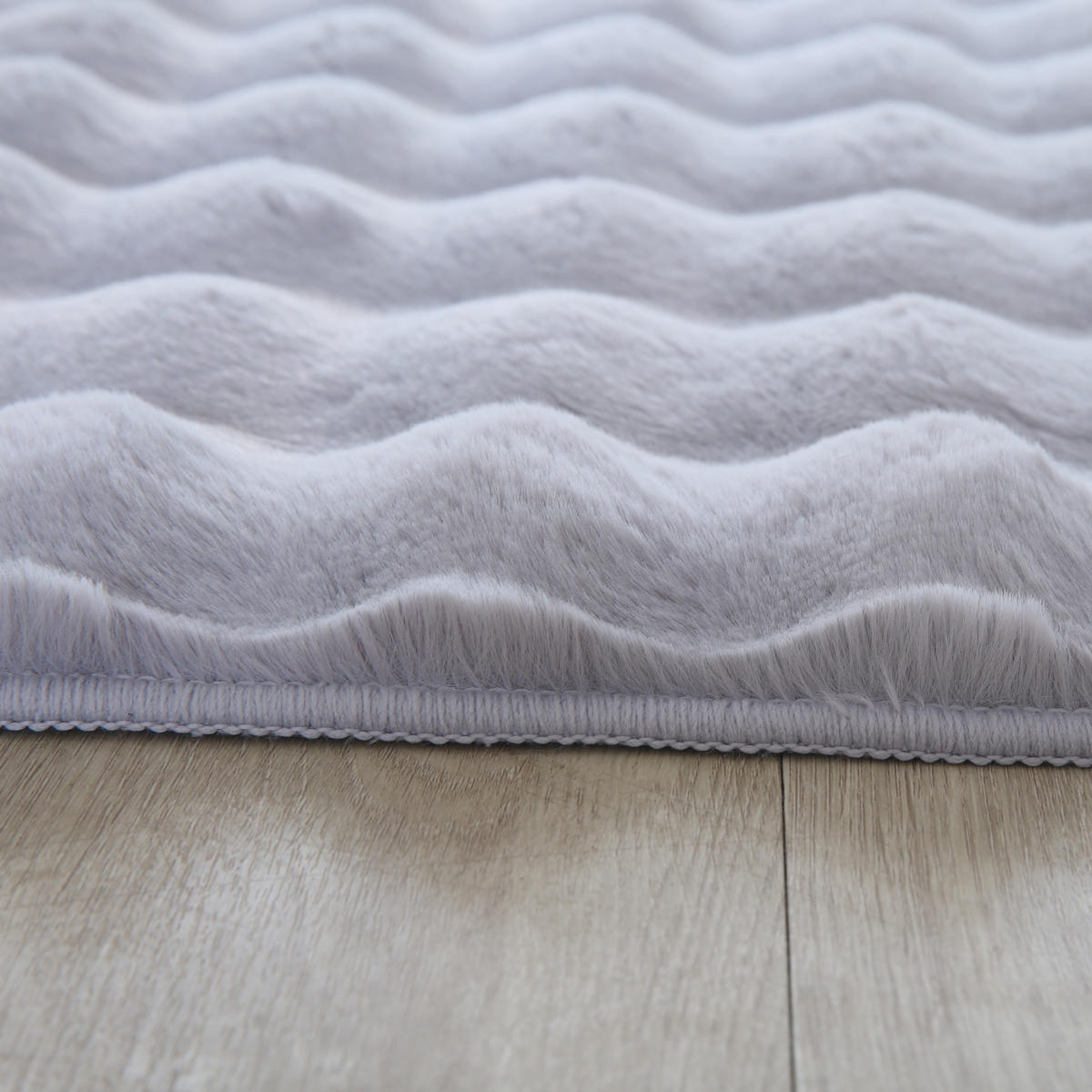 TEPPICH Waschbar Hochflor Uni Polyester Wohnzimmer Silber Läufer 80x150 - Silberfarben, Textil (80/150cm) - KADIMA DESIGN