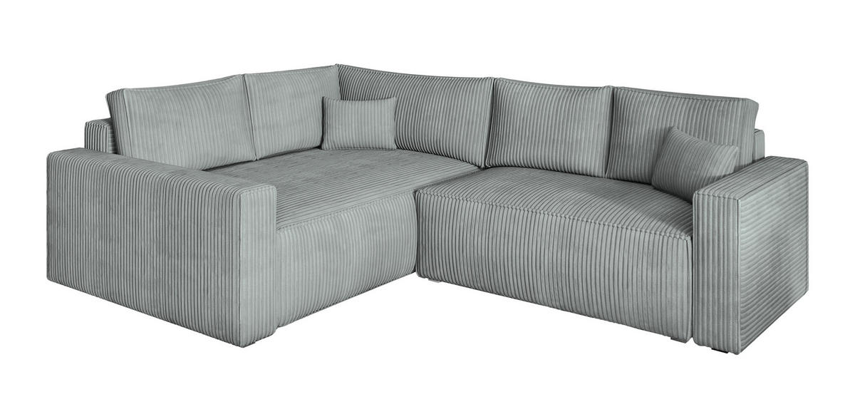 ROHOVÁ SEDAČKA ERONIS světle šedá - šedá/světle šedá, dřevo/textil (265/194cm) - MASSENO