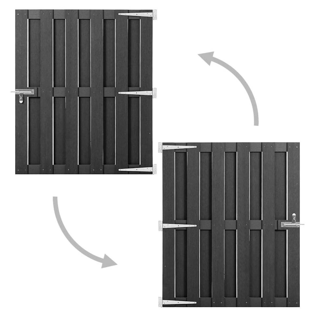 GARTENTOR Wpc 100/112 Cm Grau - Grau, Holzwerkstoff (100/112cm) - vidaXL