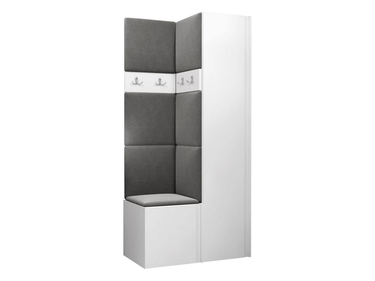 GARDEROBEN-SET Orion XXIV - Weiß/Grau, Holzwerkstoff/Kunststoff (82/186/46cm) - MIRJAN24