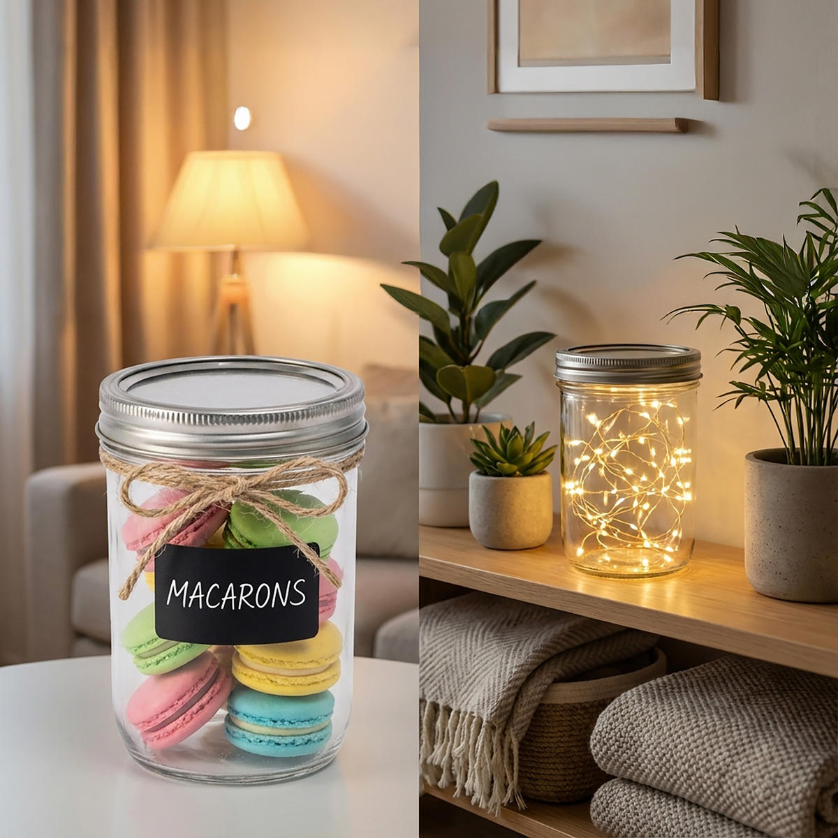 8-DIEL. zaváracie poháre - priehľadné, kov/sklo (0.5L) - Relaxdays