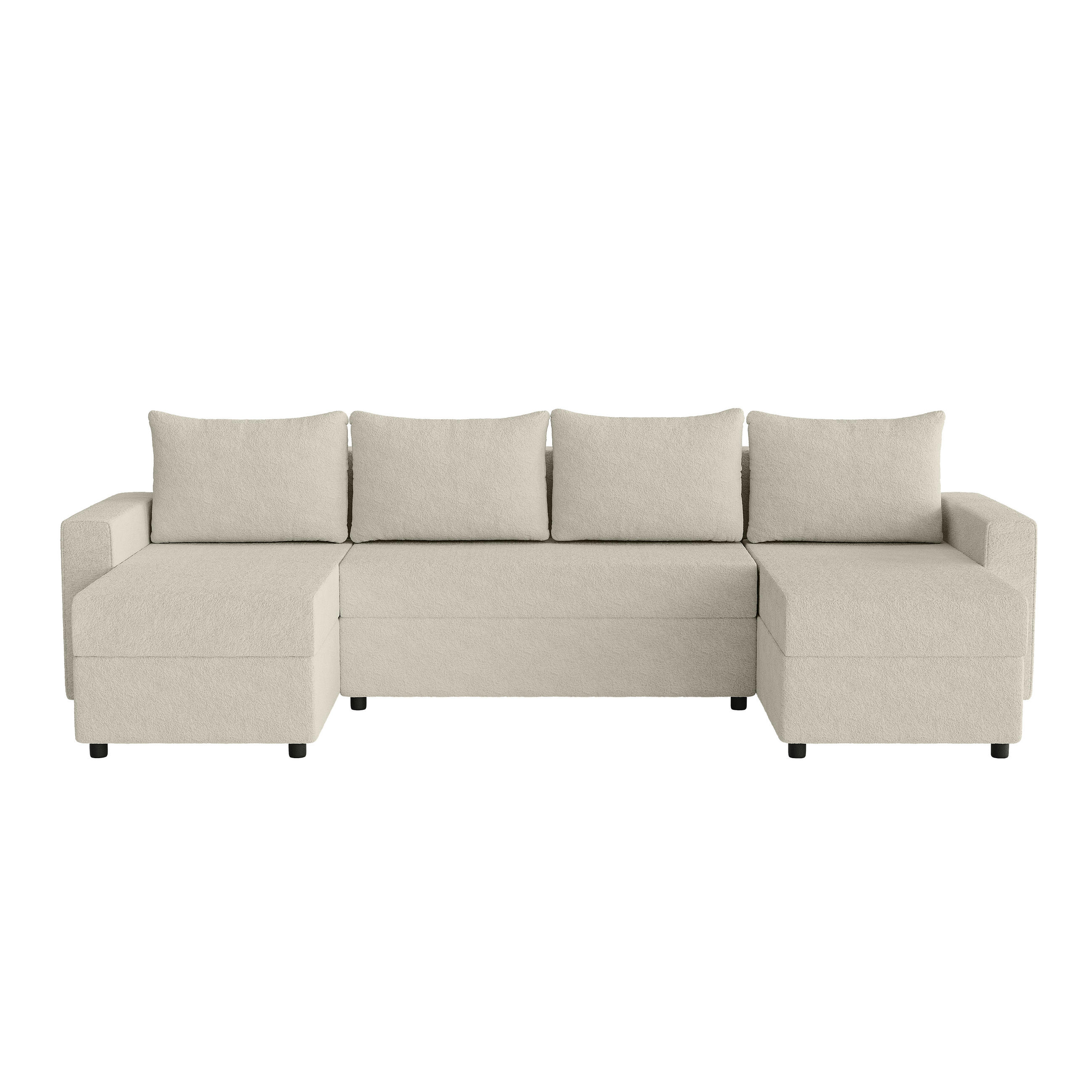 WOHNLANDSCHAFT Goka Lux U mit Schlaffunktion, Beige - Beige, Textil (298/72/146cm) - Fedve