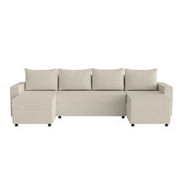 WOHNLANDSCHAFT Goka Lux U mit Schlaffunktion, Beige - Beige, Textil (298/72/146cm) - Fedve