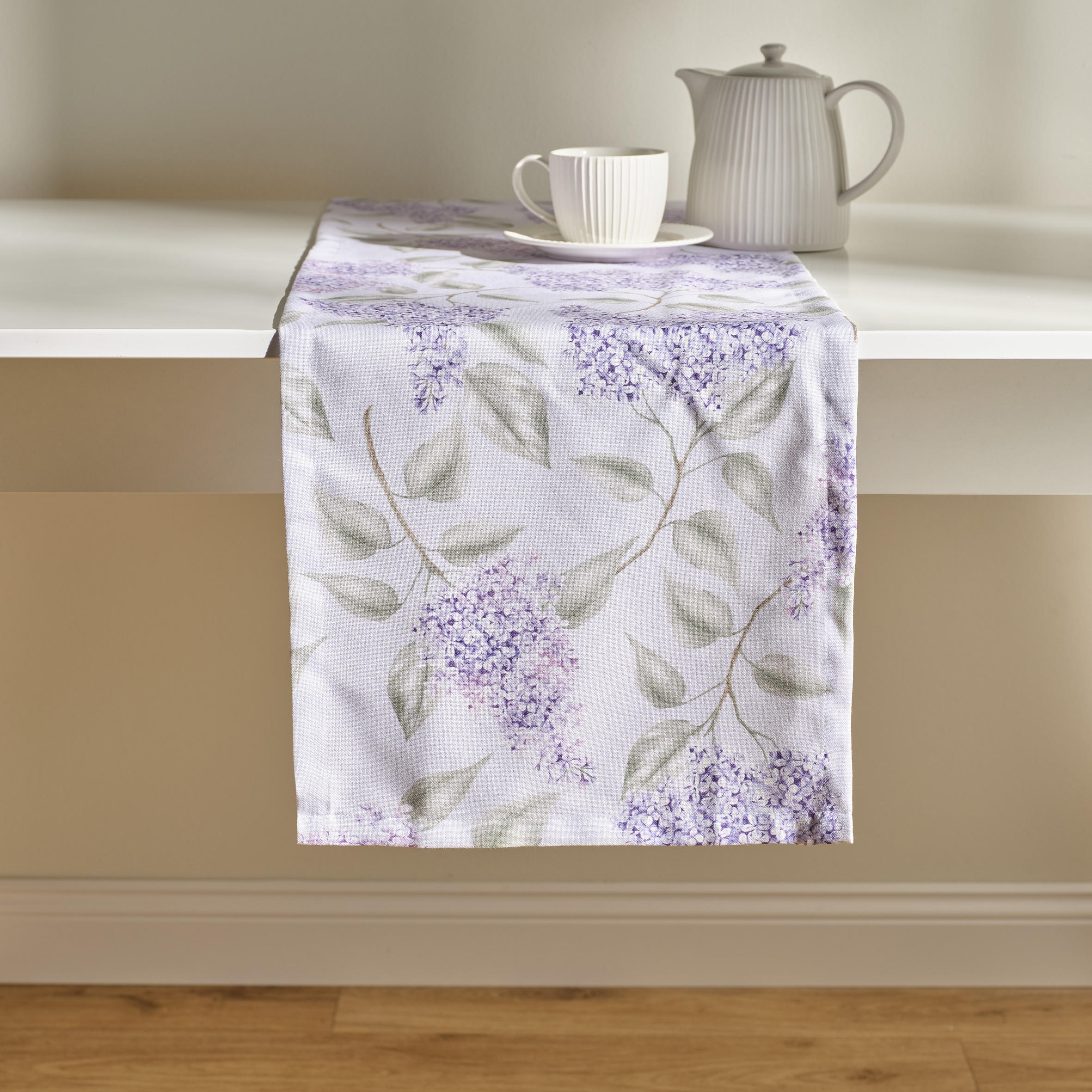 TISCHLÄUFER Buzok - Violett, Textil (180/35/1cm) - home&you