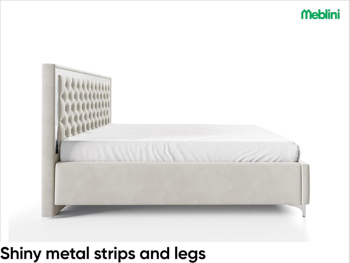 POLSTERBETT ARONA - Beige, Textil (120/200cm) - Meblini