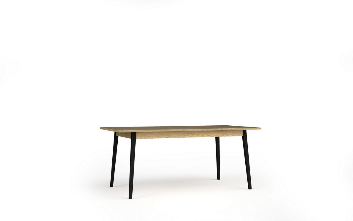 ESSTISCH AXIS Ausziehbar 160 - 200 / 90 x 75,5 cm - Eichefarben/Schwarz, Holz (160/90/75.5cm) - MASSENO