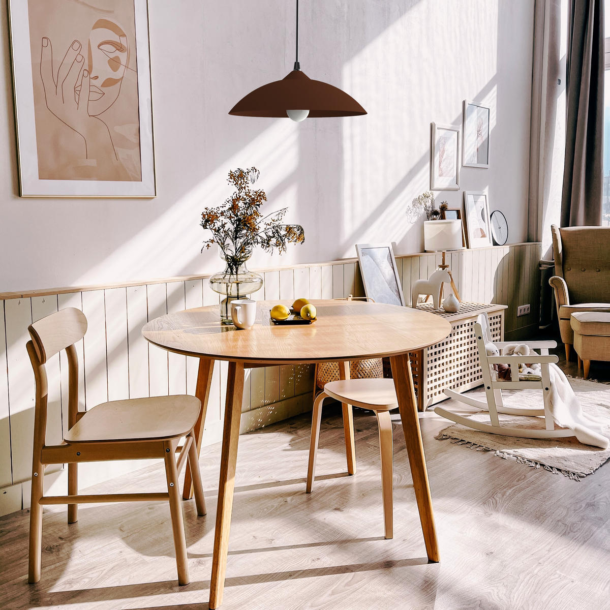 HÄNGELEUCHTE - Dunkelbraun, Metall (30/30/9cm) - Lumicom