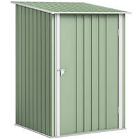 GERÄTEHAUS mit Pultdach 1 x 1 m Metall Gartenhaus 0,92m² verzinkter Stahl Hellgrün - Hellgrün, Metall (103/160/100cm) - Outsunny