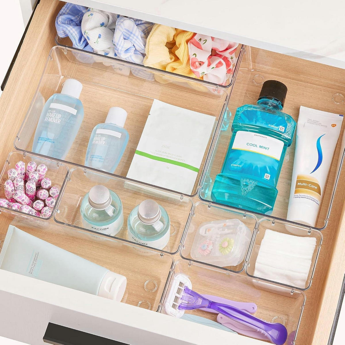 SCHUBLADEN Organizer 44-teiliges Set transparent - Transparent, Kunststoff (15.3/25.3/23.6cm)