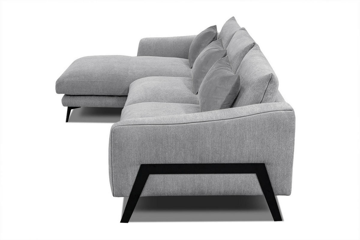 ECKSOFA WINTER 4-Sitzer, hellgrau - Hellgrau/Schwarz, Holzwerkstoff/Textil (158/269cm) - Courtois Laville