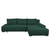 ECKSOFA Bloom mit Bettkasten und Schlaffunktion L-Form - Grün, Textil (267/185cm)