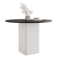 ESSTISCH FLORA 100/76 cm, Metallgestell, Weiß / Schwarz - Schwarz/Weiß, Holzwerkstoff/Metall (100/100/76cm) - Idohome