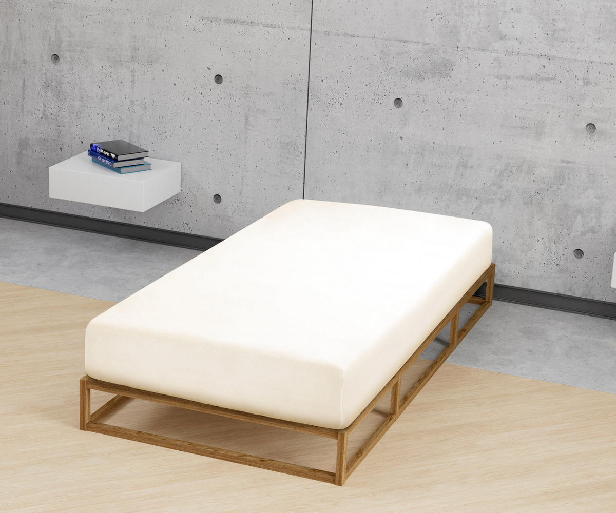 SPANNBETTTUCH Jersey natur, 90x190 cm - 100x220 cm - Naturfarben, Textil (100/220cm) - biberna