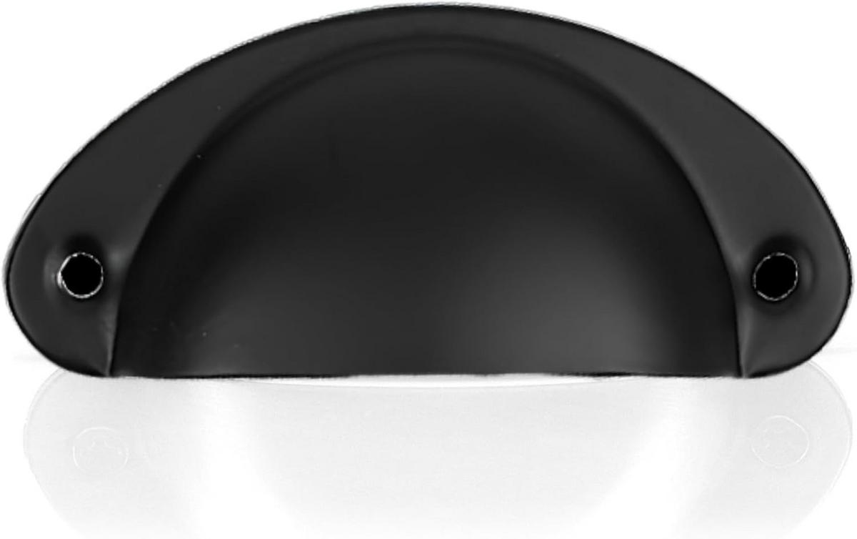 MÖBELGRIFF Schwarz 12er-Set 80x35 mm - Schwarz, Metall (3.5/2/8.1cm)